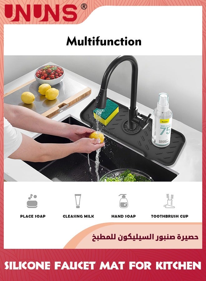 UNUNS Silicone Faucet Mat for Kitchen,Sink Splash Guard,Bathroom Faucet Water Catcher Mat,Sink Draining Pad Behind Faucet,Keep Drying Kitchen Accessories  - Image 5