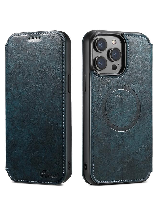 Suteni Case For iPhone 15 Pro Max J05 Leather Magnetic MagSafe Phone Case - Image 1