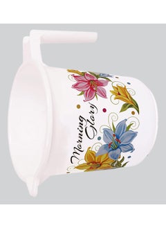 Kuber Industries Heart Home Printed 3 Pieces Unbreakable Virgin Plastic Multipurpose Bucket, Mug & Stool Set (White)  - Image 2