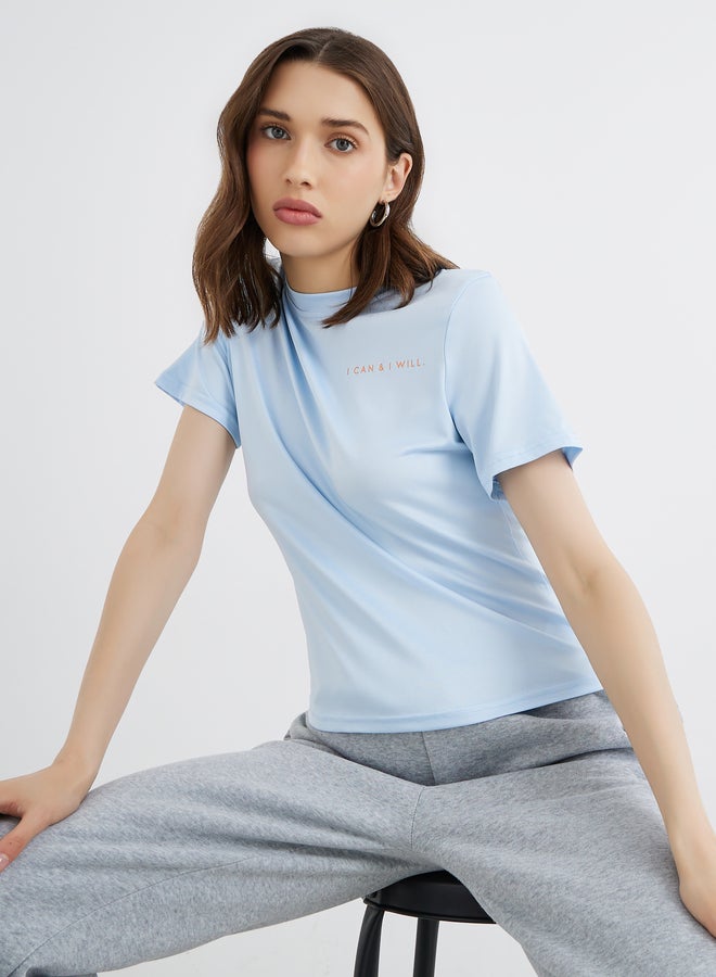 Take Two Slogan Print Regular Fit Round Neck T-Shirt - Image 1