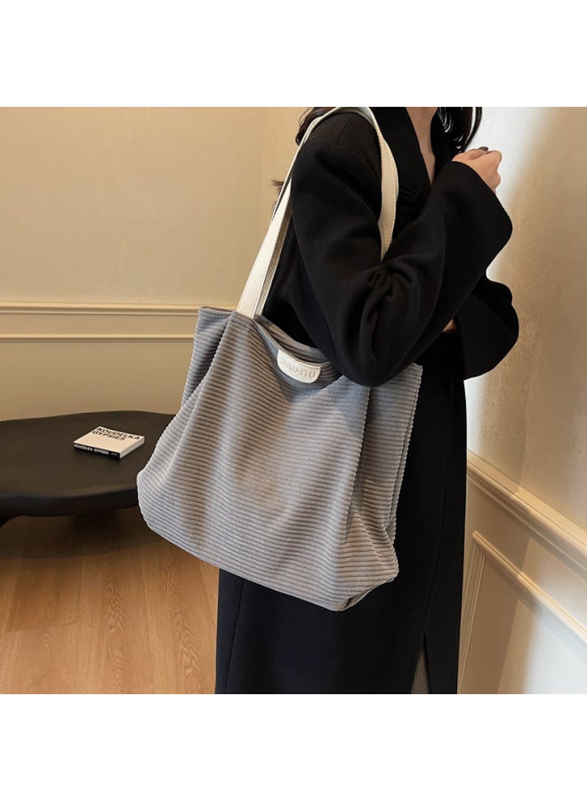 Casual Large Capacity Simple Tote Bag Women's Urban White Wear Fashion Handbag Work Commuter Shoulder Bag-Color:Off-white - Image 3