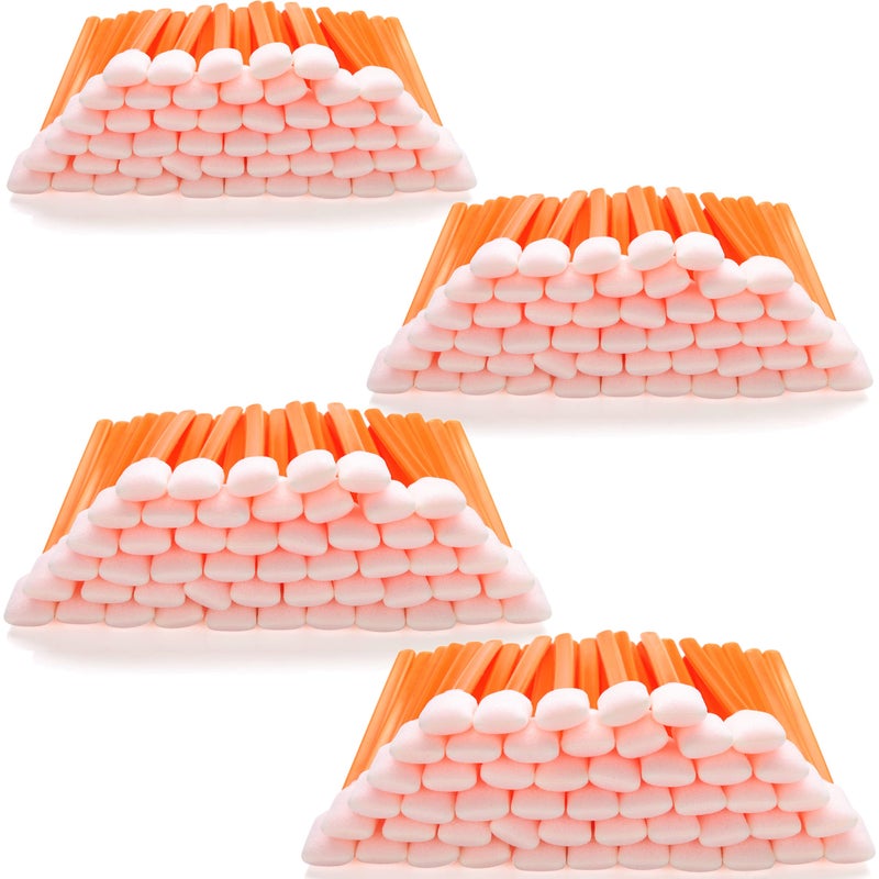 Aawipes Foam Cleaning Swab Sticks (200 Pcs Large Rectangular Foam Tips  5.25""  Orange) Cleanroom Cleaning Swab Sponge Stick For Inkjet Printer  Optical Instruments - Image 1