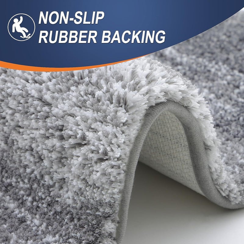 OLANLY Small Bathroom Rugs 24x16, Extra Soft Absorbent Microfiber Bath Rugs | Grey, Non-Slip Quick-Drying Rubber Backing, Machine Washable Plush Bath Mat for Floor, Tub and Shower, Home Decor Accessories - Image 5