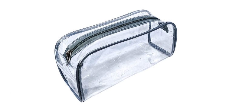iShine Multipurpose Travel Morning Zipper Pouch for Men and Women Transparent Medium (Pack of 3, Silver) - Image 3