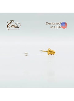 3 mm Pearl With Gold Post Earring | Stainless Steel | 18K Gold Plated - pzsku/ZAC45EFF8CE2D62D41620Z/45/_/1736402369/a778dd0c-e331-492d-b606-e7dadc1ad683