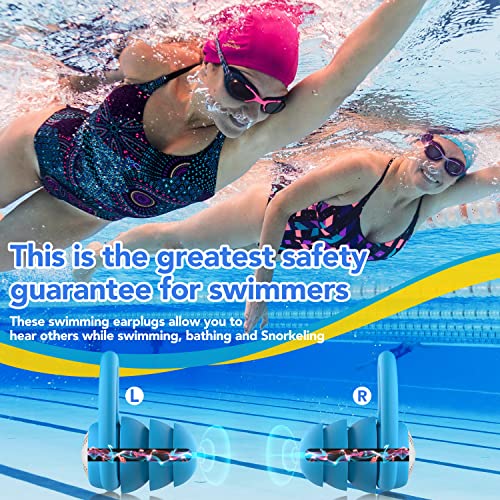 WLSCTY Swimming Ear Plugs Waterproof Earplugs - 3 Pairs Silicone Swim Ear Plugs for Adult Kids, Water Sports Earplugs for Showering, Bathing, Surfing - Keep Ear Water Out (Blue,Pink,Orange, One Size) - Image 4