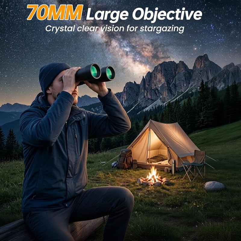 Aurosports 20x70 Binoculars for Bird Watching - High Powered binoculars for Stargazing - HD Long Range Viewing Binoculars for Hunting Outdoor Sports Hiking Travel - Image 4