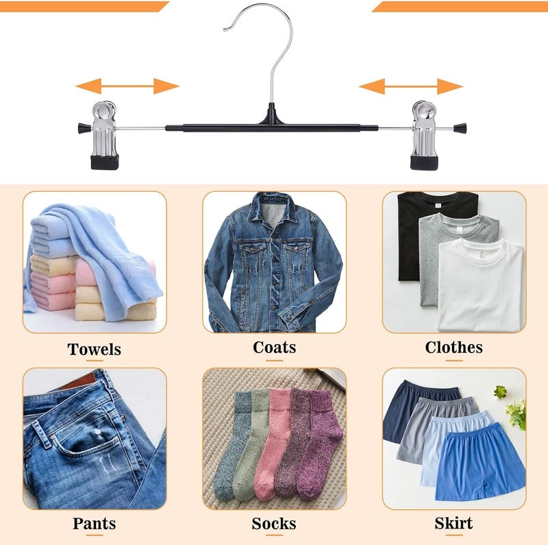 Adjustable Non-Slip Heavy Duty Pant Hangers with Clips - 20 Pack - Image 4
