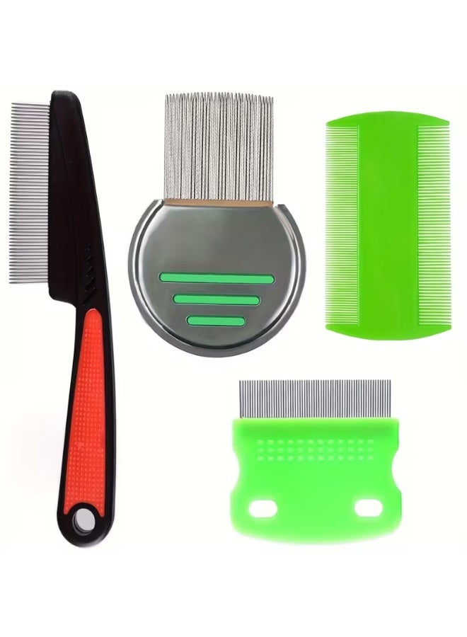 DubaiGallery Premium Head Lice Removal Comb Kit with Stainless Steel Teeth, Comfortable Grip Handle, Double Sided Fine Tooth Comb and Portable Cleaning Tools for Family Hair Care and Scalp Hygiene Protection - Image 1