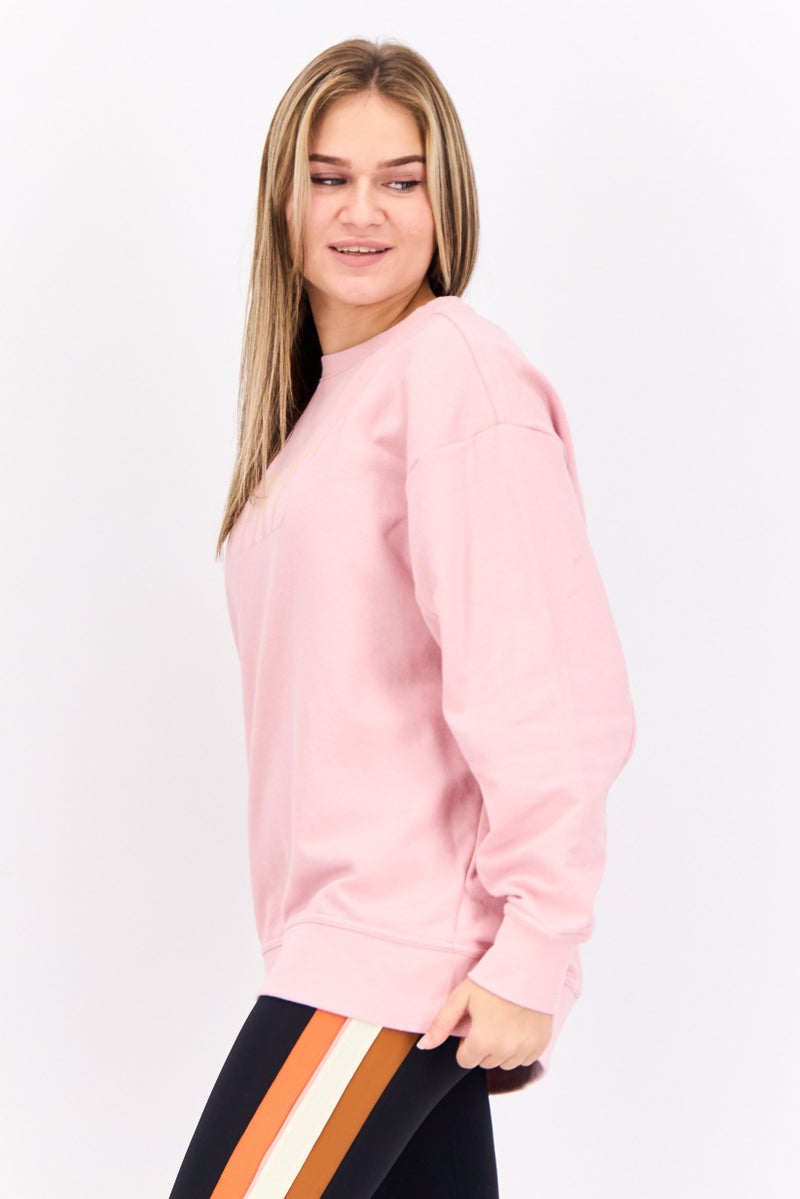 Nike Women Dri-Fit Long Sleeves Running Sweatshirt, Pink  - Image 3