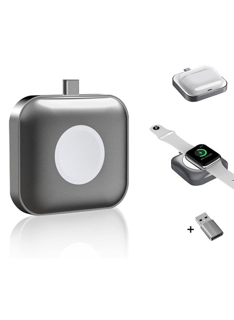 2 in 1 Portable Wireless Charger Compatible with Apple Watch Applepods 2/Pro Wireless Charging Case USB-C Magnetic Charging Dock Provided An USB adapter