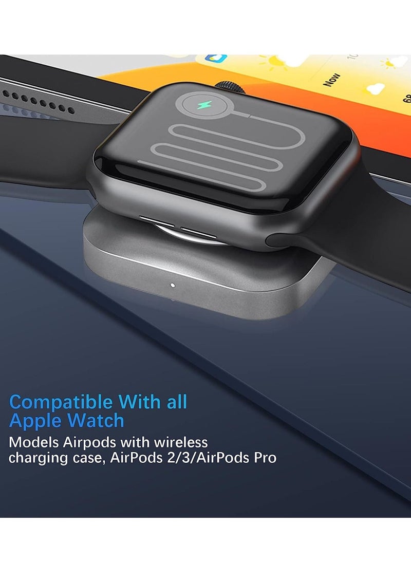 Generic - 2 in 1 Portable Wireless Charger Compatible with Apple Watch Applepods 2/Pro Wireless Charging Case USB-C Magnetic Charging Dock Provided An USB adapter - Image 1