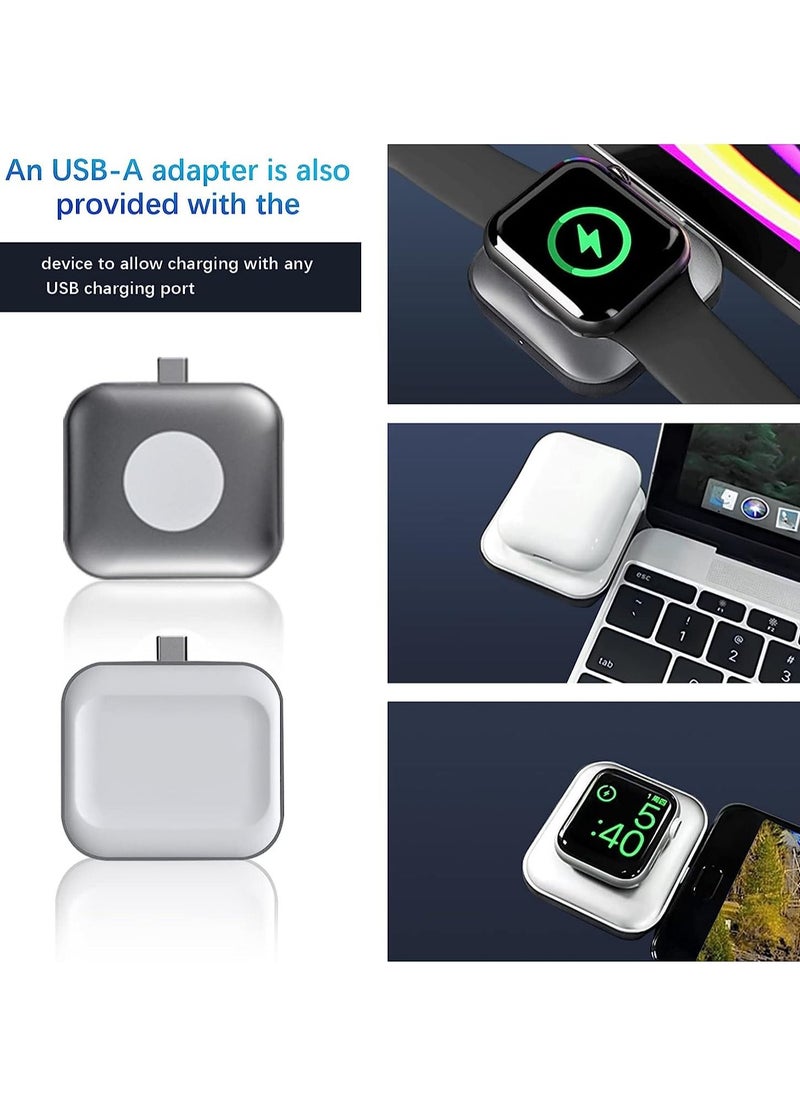 Generic - 2 in 1 Portable Wireless Charger Compatible with Apple Watch Applepods 2/Pro Wireless Charging Case USB-C Magnetic Charging Dock Provided An USB adapter - Image 1