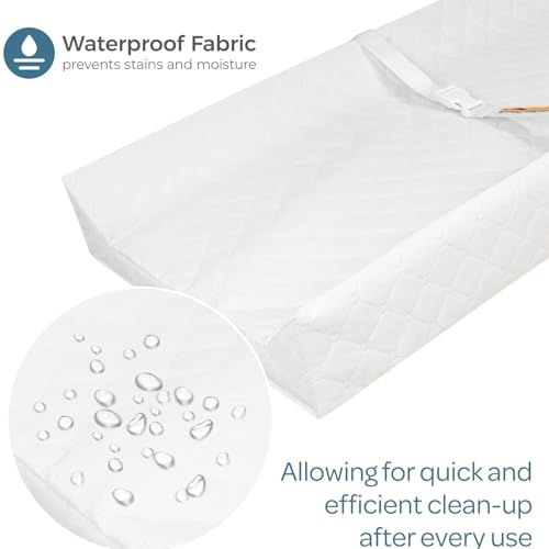 The Autostory Waterproof Contour Diaper Changing Pad – 80 x 40 cm Baby Change Mat with Safety Strap, Anti-Slip Base, Easy to Clean, Lightweight – Fits All Standard Changing Tables & Dresser Tops - Image 3