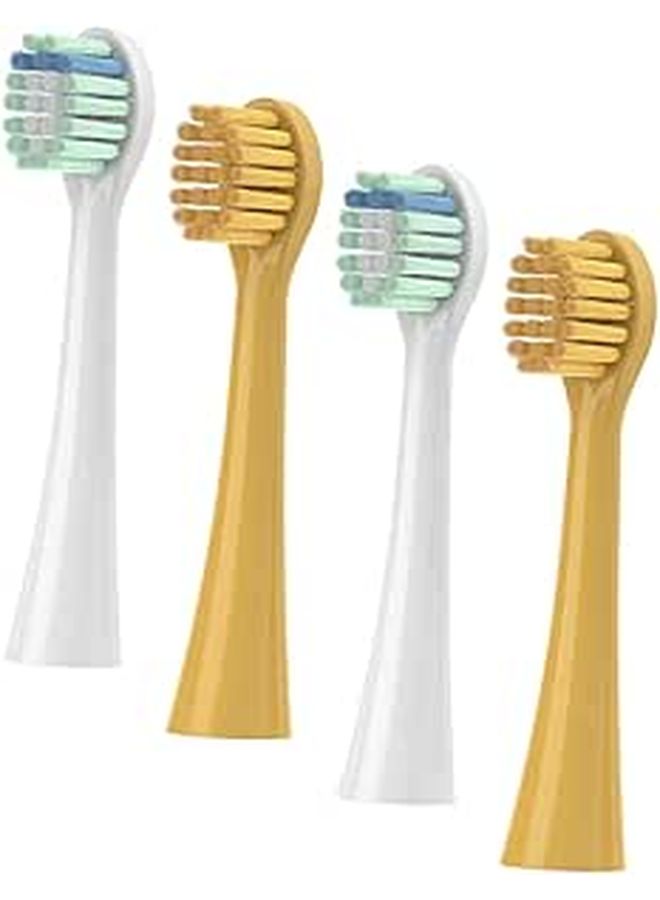 4PCS Electric Toothbrush Replacement Heads Soft Bristles Yellow Design Easy Cleaning - Image 1