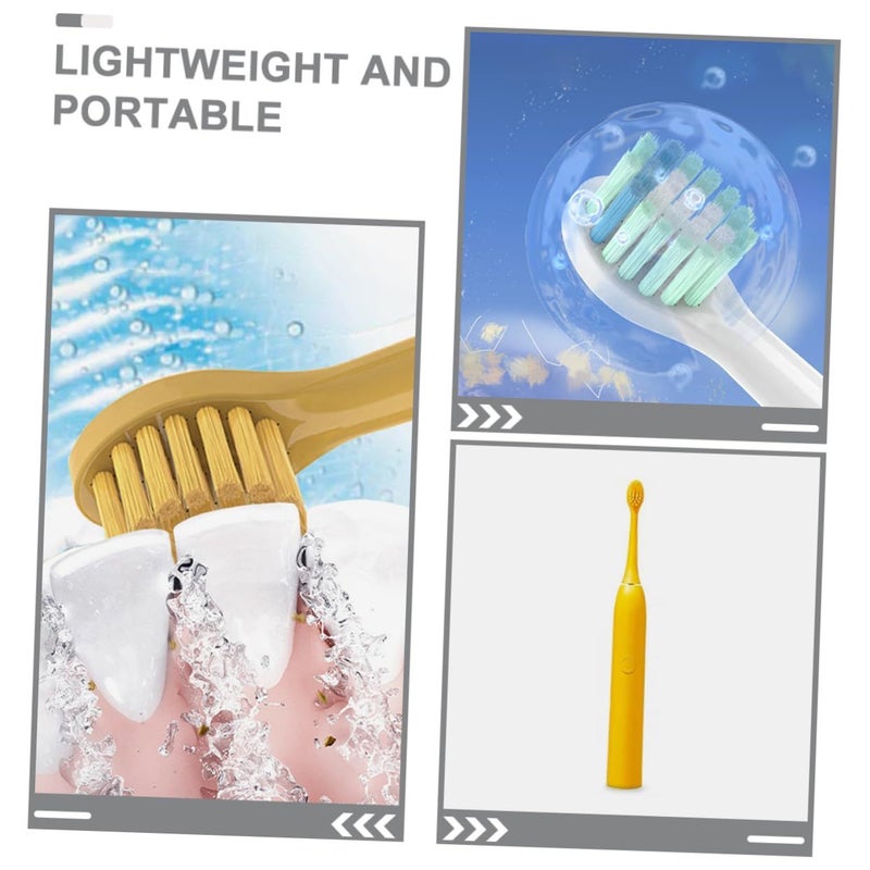 4PCS Electric Toothbrush Replacement Heads Soft Bristles Yellow Design Easy Cleaning - Image 4
