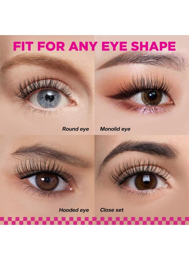 Calailis - False Eyelash, Eye Makeup Lash 3D Faux Mink Fake Eyelash Long Natural Eyelashes 3 Pairs With 5G False Eyelash Glue (Cs25) - Image 1