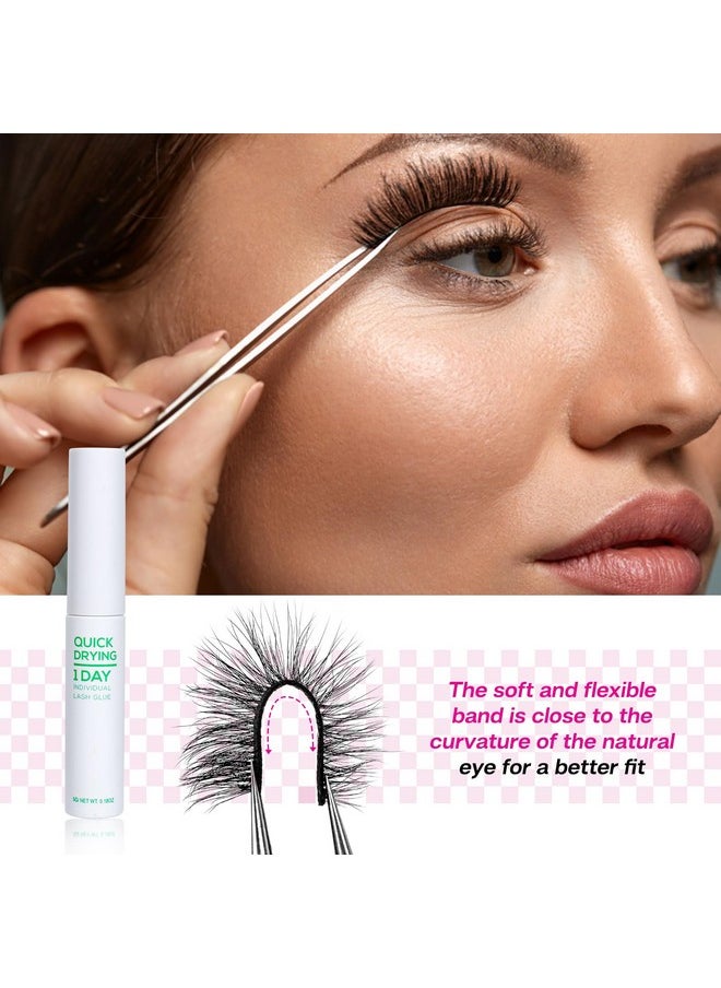 Calailis - False Eyelash, Eye Makeup Lash 3D Faux Mink Fake Eyelash Long Natural Eyelashes 3 Pairs With 5G False Eyelash Glue (Cs25) - Image 1