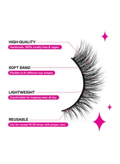 Calailis False Eyelash, Eye Makeup Lash 3D Faux Mink Fake Eyelash Long Natural Eyelashes 3 Pairs With 5G False Eyelash Glue (Cs25)  - Image 3
