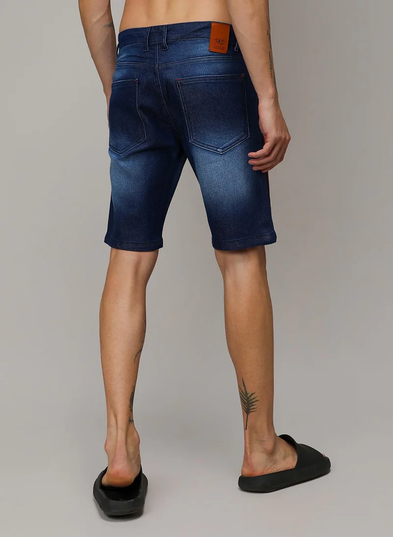كامبوس سوترا Men's Side-Striped Dark-Wash Denim Shorts