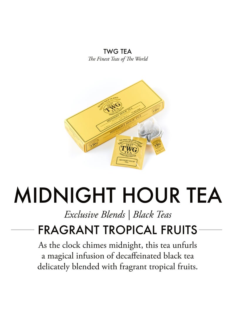 TWG Tea Midnight Hour Tea | Black Tea | Fragrant Tropical Fruits | 15 Hand Sewn Cotton Teabags | Gift Set - Image 3