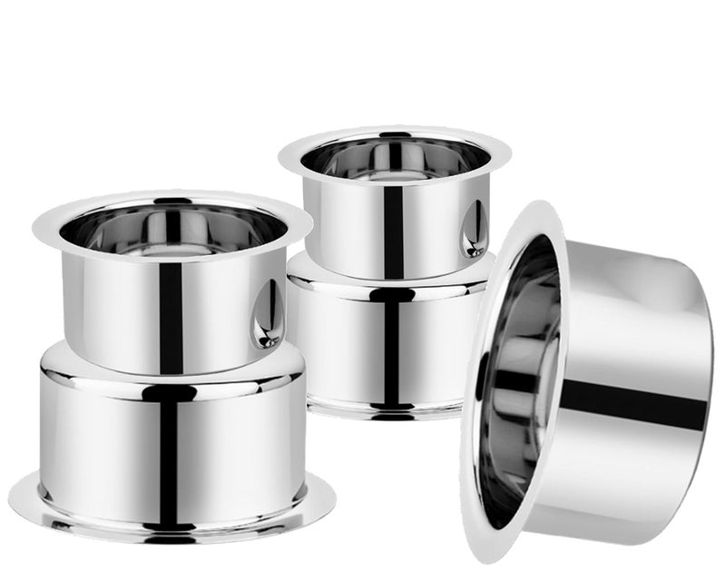 BLeaf Stainless Steel-Flat Bottom Tope/ Heavy Guage Tope (Pack of 5) (0.5L, 1L, 1.5L, 2L, 2.5L) - Image 1