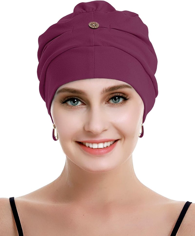osvyo Cotton Chemo Turbans for Women Cancer Hairloss hat - Cotton Lightweight Headwear Sealed Packaging - Image 3