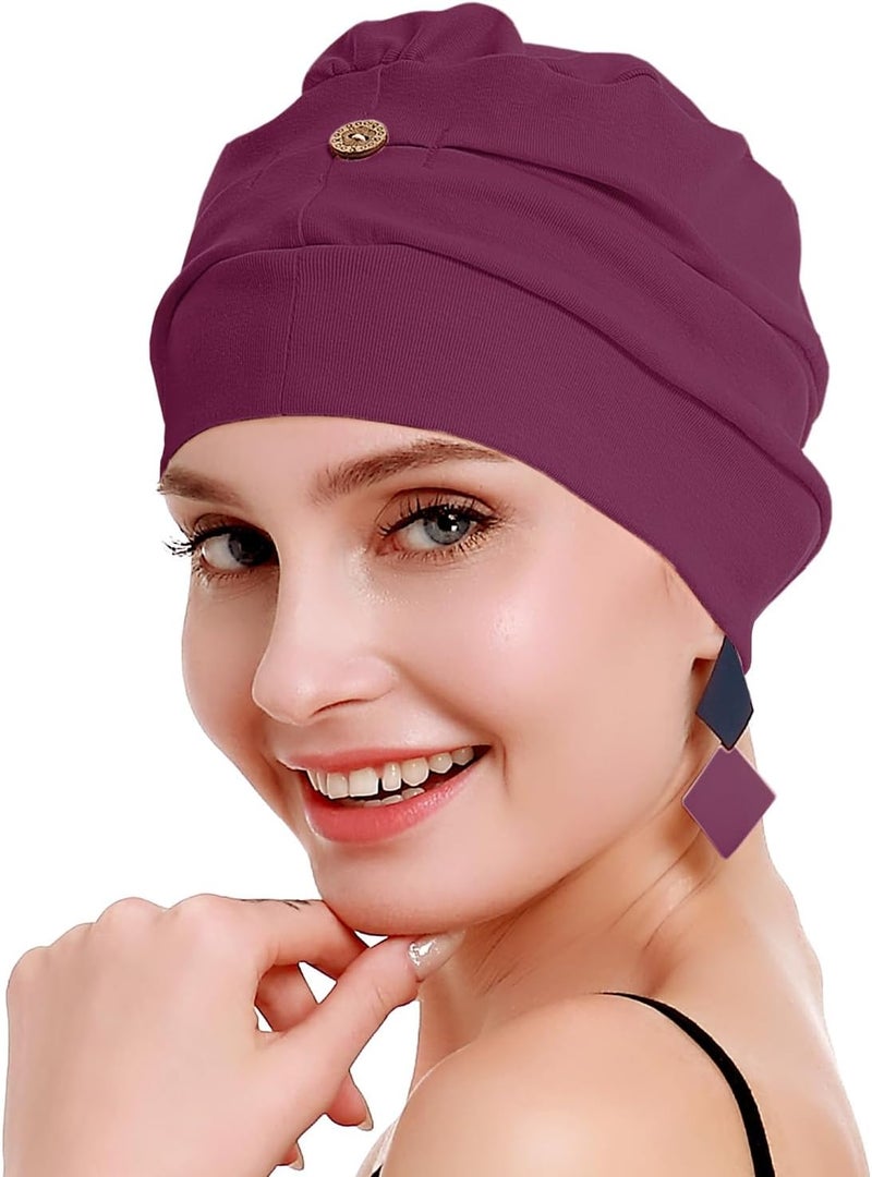 osvyo Cotton Chemo Turbans for Women Cancer Hairloss hat - Cotton Lightweight Headwear Sealed Packaging - Image 1