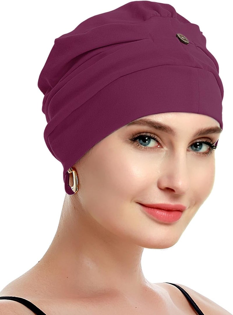 osvyo Cotton Chemo Turbans for Women Cancer Hairloss hat - Cotton Lightweight Headwear Sealed Packaging - Image 4