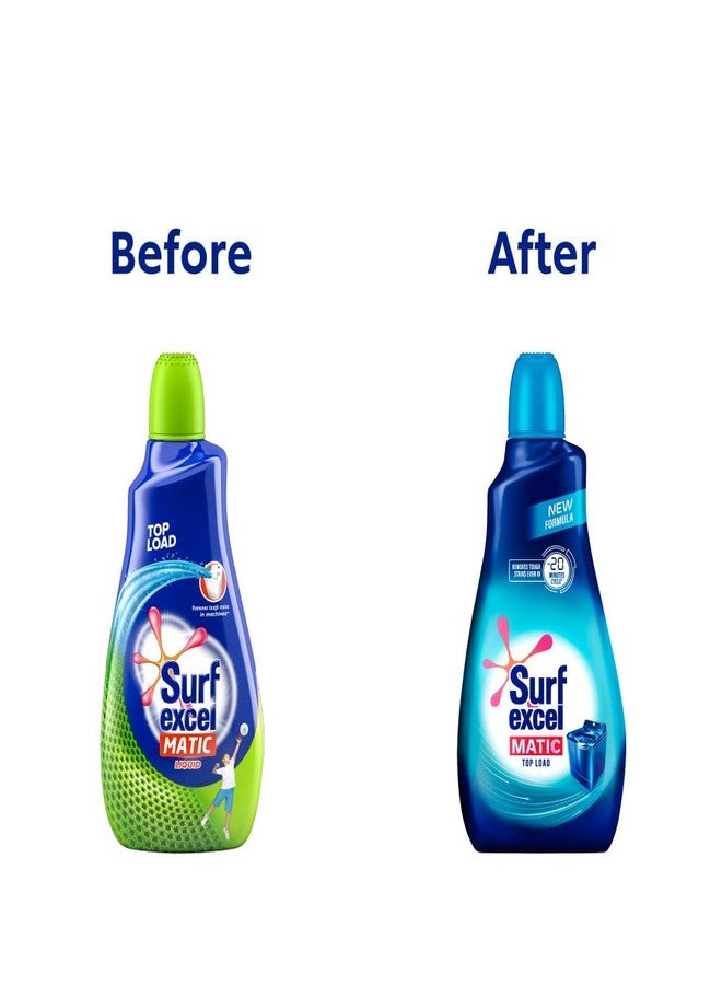 سيرف إيكسل سائل غسيل الملابس Surf Excel Matic ذو التحميل العلوي 1 لتر || مصمم خصيصًا لإزالة البقع الصعبة من الملابس في الغسالات (عبوة من قطعتين) - Image 2