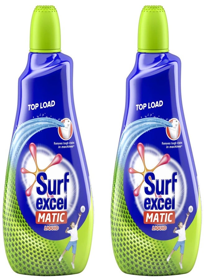 سيرف إيكسل سائل غسيل الملابس Surf Excel Matic ذو التحميل العلوي 1 لتر || مصمم خصيصًا لإزالة البقع الصعبة من الملابس في الغسالات (عبوة من قطعتين) - Image 1
