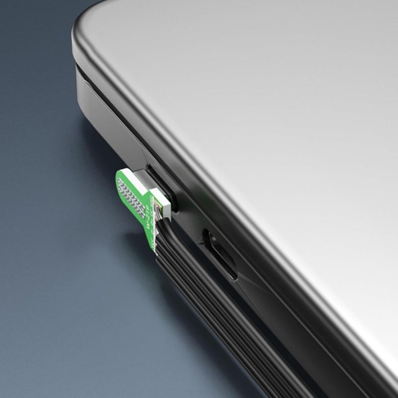 Flat Silicone USB C to USB C Cable 60W Fast Charging 5cm Bend Left Right - Image 4