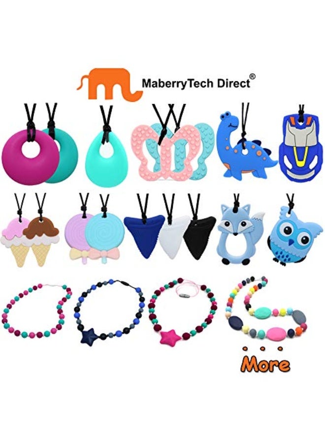 MaberryTech Direct Sensory Chew Necklaces for Kids Adults, Chew Toys for Kids with Autism Anxiety ADHD SPD or Special Needs, Silicone Donut Chewy Chewing Necklace Sensory Help to Relieve Stress - Image 4