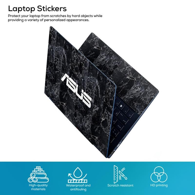Galaxsia Marble D5 Full Vinyl Laptop Skin/Sticker/Cover for 15 to 15.6 Inches Laptops Laminated-Removable-HD Quality Compatible for Hp-Dell-Sony-Lenovo-Asus etc.(15x10 Inches) - Image 2