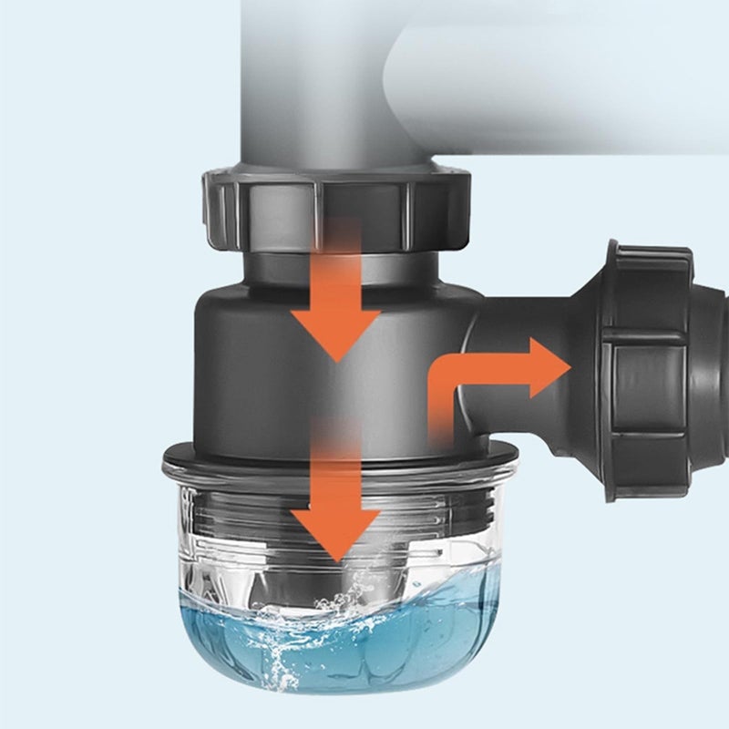 Stainless Steel Removable P Trap Drain Valve For Kitchen Bathroom Sink Drainage - Image 3