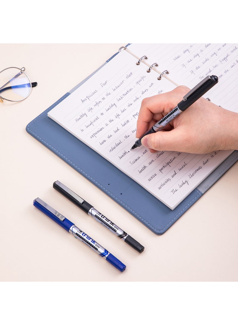 Deli Blue Rollerball Pen 0.7mm , Smooth Writing for Note Taking , Journaling , Drawing , Pack of 12 Pens - Image 4