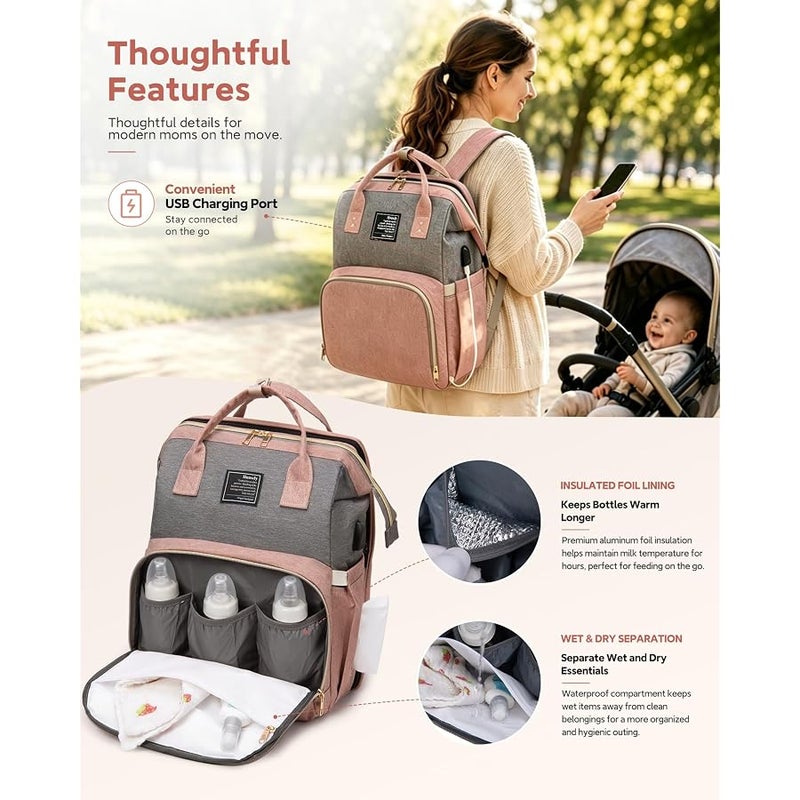 houscly Diaper Bag Backpack with Changing Station - Image 4
