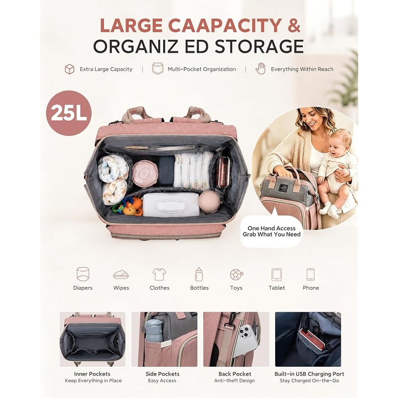 houscly Diaper Bag Backpack with Changing Station - Image 3