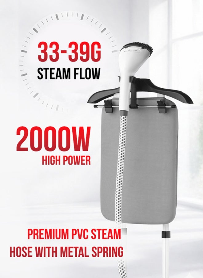SONASHI Garment Steamer – 2.5L Water Tank, 11 Steam Levels | 33–39g/min Steam Flow | Adjustable Iron Board, Auto Power Off & Overheat Protection | 2.5 L 2000 W SGS-328 White - Image 3