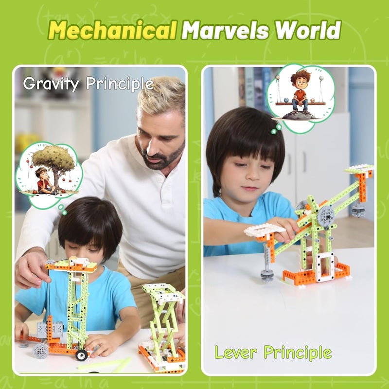 أبيتور مجموعة أبيتور روبوت إي STEM للأطفال من سن 8 إلى 12 عامًا (صبي وفتاة)، ألعاب بناء كهربائية 14 في 1 مع مواد تعليمية، مجموعة بناء علمية تعليمية DIY للأطفال من 8-10 و10-12 عامًا، هدية عيد الميلاد وعيد الميلاد - Image 3