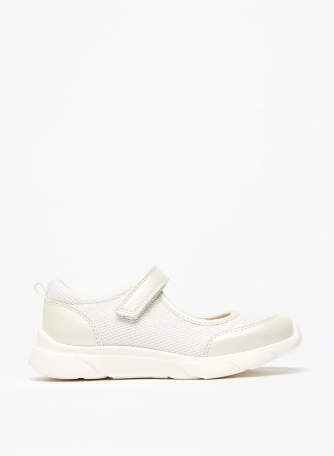MISSY Girls Textured Mary Jane Shoes With Hook And Loop Closure