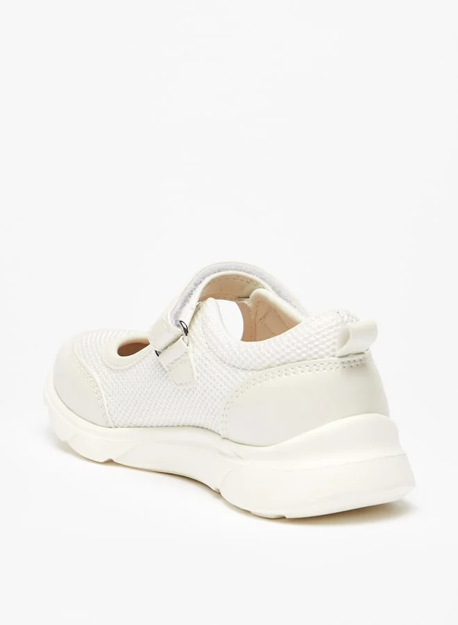MISSY Girls Textured Mary Jane Shoes With Hook And Loop Closure