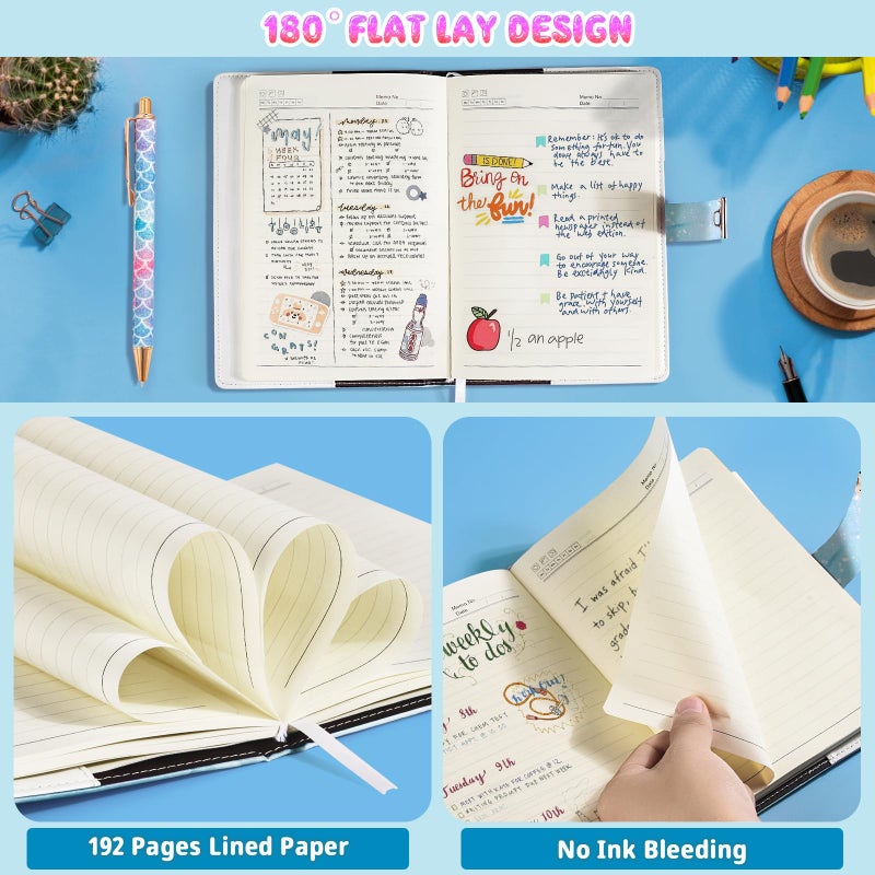 Beadsky Diary with Lock for Girls Age 8-12, A5 Sectet Journal with Lock, 192 Pages Password Notebook Lock Diary with Pen, Preppy Aesthetic Journals Cute Stuff Birthday Gifts for Teen Girls & Women - Image 5