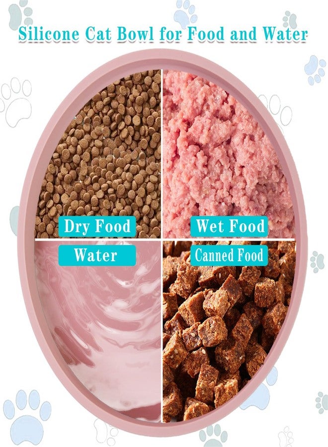 Lfpkixise Silicone Dog Bowl Shallow Cat Food Bowls, 6 Inch Wide Cat Bowls Whisker Friendly, No Spill Less Mess Dog Plates for Dry and Wet Food, Set of 3 Puppy Bowls for Small Dogs and Cats - Image 3