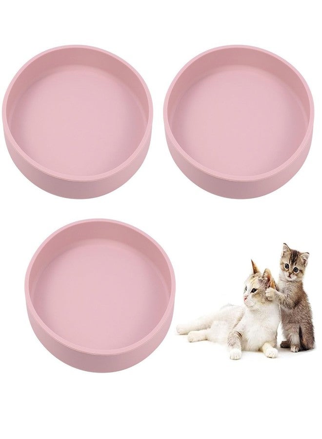 Lfpkixise Silicone Dog Bowl Shallow Cat Food Bowls, 6 Inch Wide Cat Bowls Whisker Friendly, No Spill Less Mess Dog Plates for Dry and Wet Food, Set of 3 Puppy Bowls for Small Dogs and Cats - Image 1