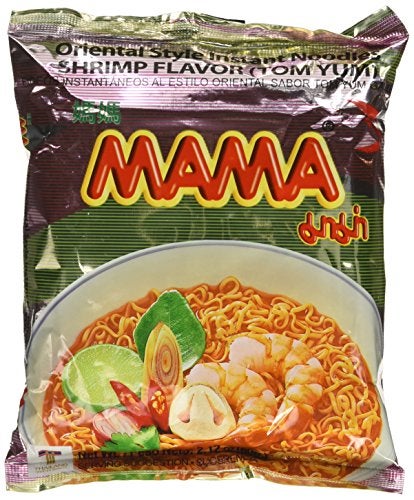 MAMA Noodles Shrimp Tom Yum Instant Noodles with Delicious Thai Flavors Hot  Spicy Noodles wShrimp Tom Yum Soup Base No Trans Fat wFewer Calories Than Deep Fried Noodles 30 Pack - Image 1