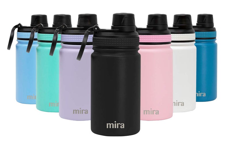 MIRA 12 oz Stainless Steel Kids Water Bottle Metal Thermo Flask Keeps Cold for 24 Hours Hot for 12 Hours Double Wall Vacuum Insulated Leak Proof BPAFree Lid Teal