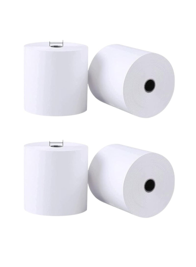 Generic 80x50 Thermal Paper Receipt 3 1/8" 80'Fits All POS Cash Registers Printers, Credit Card Terminals (Pack of 4)  - Image 1