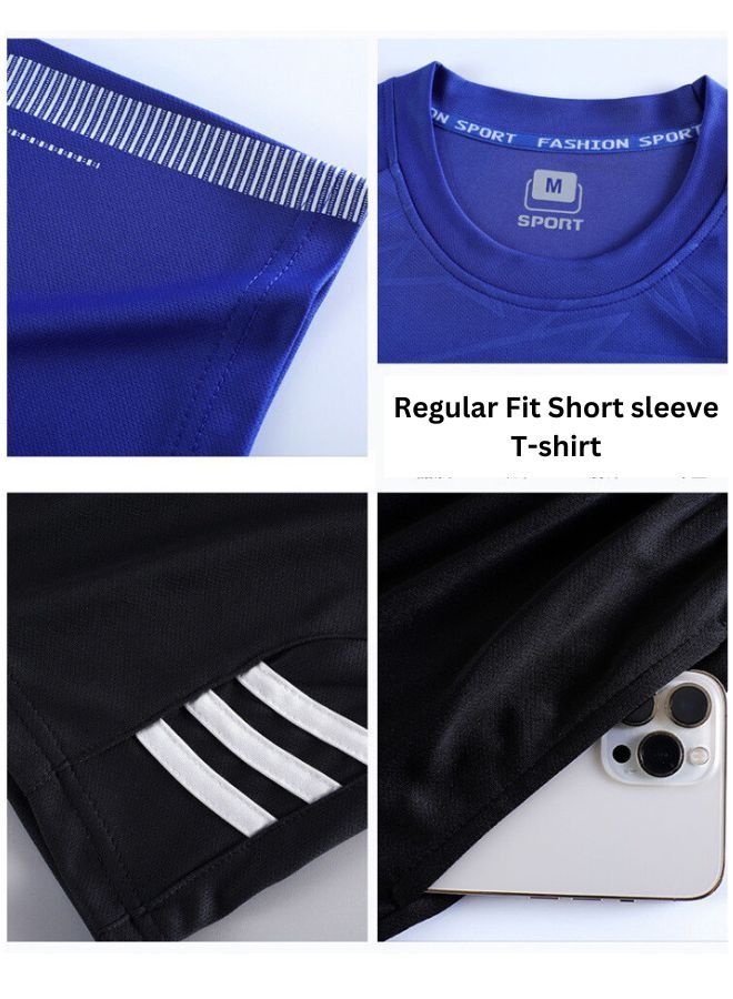 Mei Stylish Men T-Shirt and Short Tracksuit Sport Suit Activewear Set  - Image 4