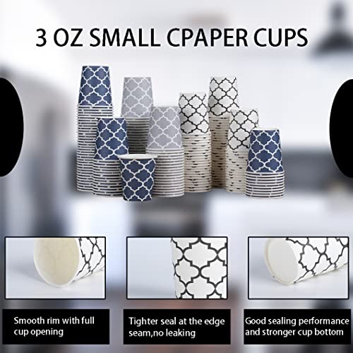 Clawsoff [300 Pack] 3 oz Paper Cups, Small Mouthwash Cups 3 OZ, Mini Disposable Bathroom Cups, Paper Cups 3 Ounce for Bathroom, Supermarket, Birthday Party, Travel, Events, Picnic, BBQ - Image 4